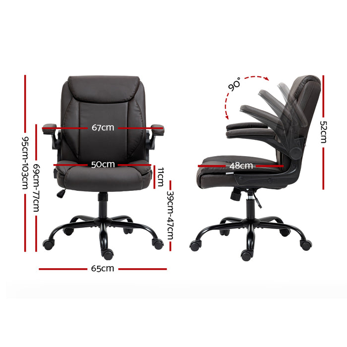 Artiss Executive Office Chair Mid Back Brwon