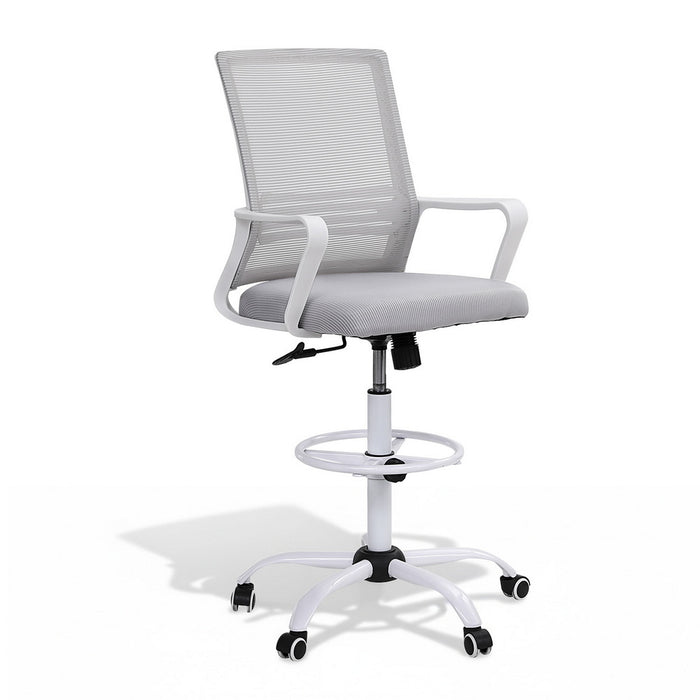 Artiss Office Chair Drafting Chairs Stool Computer Desk Studios Mesh White