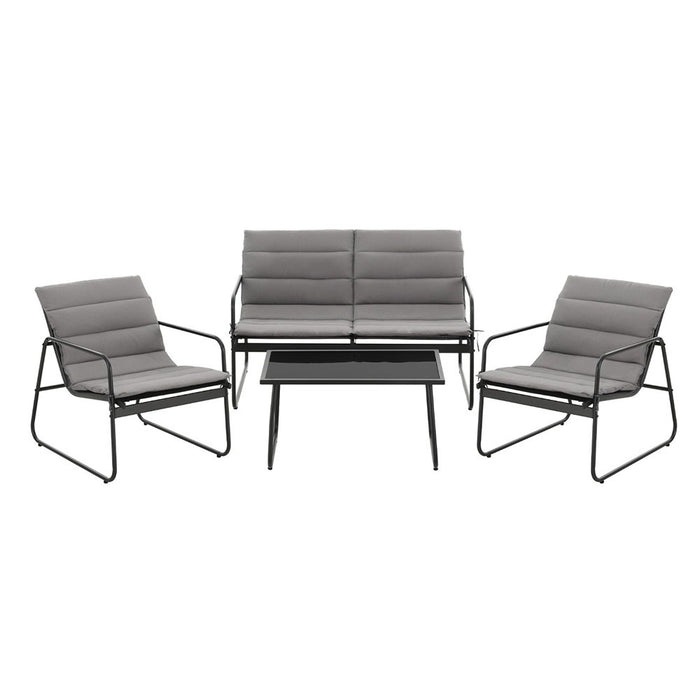 Gardeon 4PCS Outdoor Sofa Set Table and Chairs Cushion textilene Patio Furniture