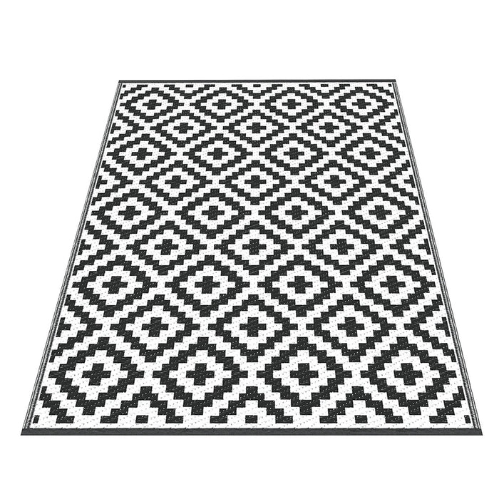 Gardeon Outdoor Rugs 120x180cm Large Carpet Reversible Area Mat PP Dual-Sided Patio Rug Cross