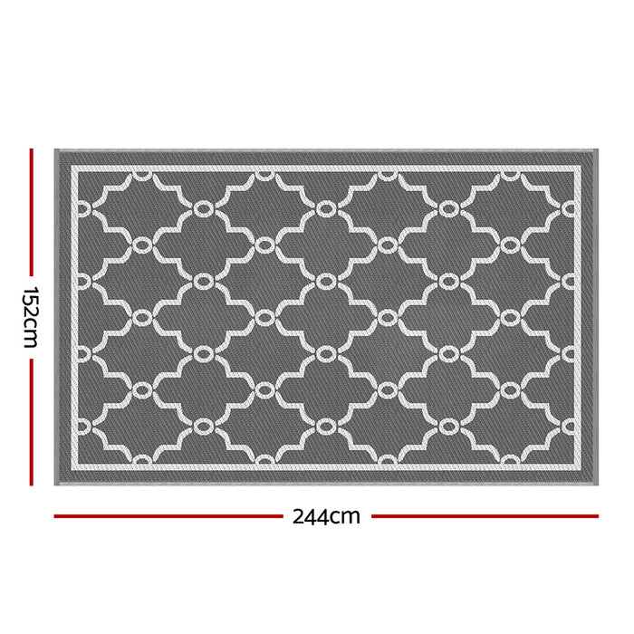 Gardeon Outdoor Rugs 152x244cm Large Carpet Reversible Area Mat PP Dual-Sided Patio Rug Maroc
