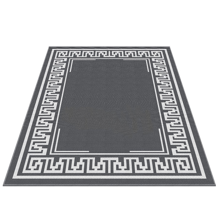 Gardeon Outdoor Rugs 274x366cm Large Carpet Reversible Area Mat PP Dual-Sided Patio Rug Greek Key