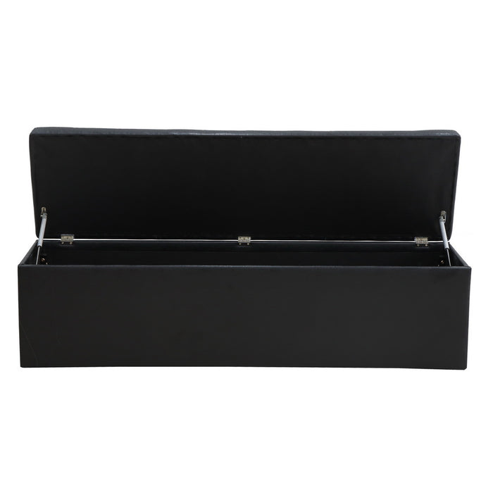 Artiss Storage Ottoman Blanket Box 140cm Leather Black
