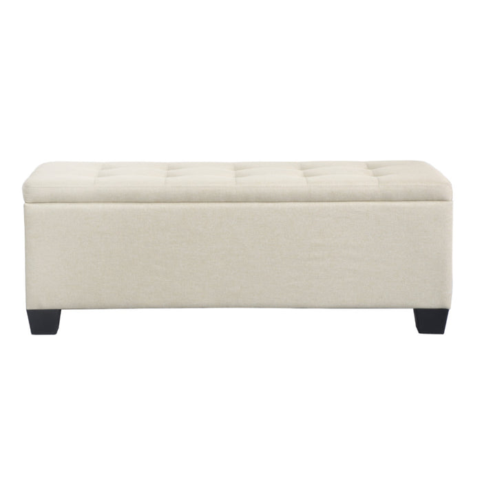 Artiss Storage Ottoman Blanket Box 97cm Linen Beige