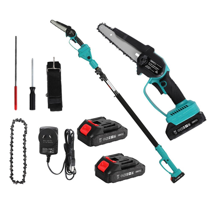 Giantz Telescopic Pole Chainsaw 6 Inch Cordless Tree Trimmer Kit 20V Battery