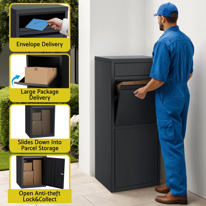 Gardeon Parcel Letterbox Drop Box Package Mailbox Black