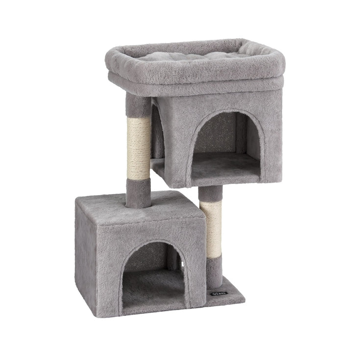 i.Pet Cat Tree 67cm Tower Scratching Post Trees Scratcher Condo House Light Grey