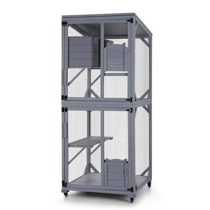 i.Pet Cat House Wooden 180cm Rabbit Hutch Pet Condo Small Dog Enclosure Cage