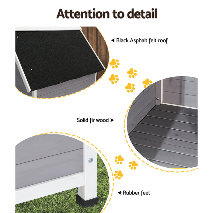 i.Pet Dog Kennel Wooden Large House Outdoor Indoor Puppy Pet Cabin Weatherproof XL