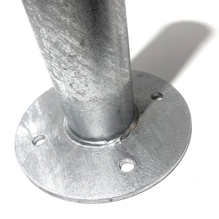 Surface Mounted Bollard 90x⌀9cm Galvanized Iron Carpark Barrier Heavy-duty