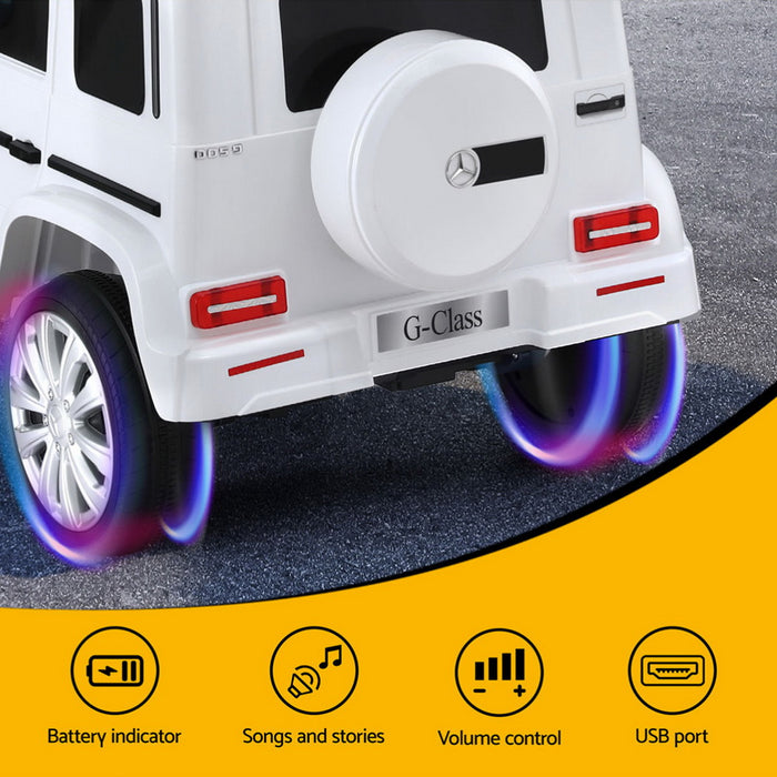 Kids Ride On Car Licensed G500 Electric Toys Horn Remote 12V White