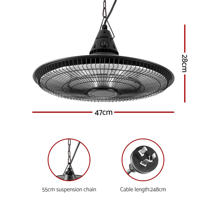 Devanti 1500W Hanging Electric Patio Heater