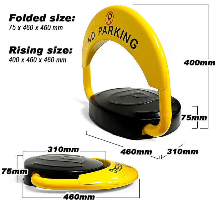 Fold Down Vehicle Parking Lock - Heavy-Duty Security Bollard - Anti-Theft Safety Barrier