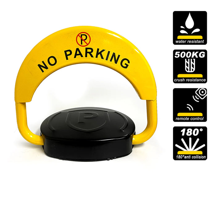 Fold Down Vehicle Parking Lock - Heavy-Duty Security Bollard - Anti-Theft Safety Barrier
