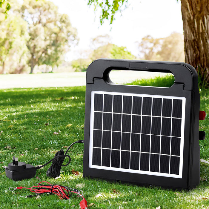 Giantz 5km Electric Fence Energiser Solar Energizer Charger Farm Animal 0.15J