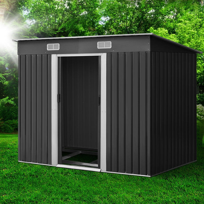Giantz Garden Shed 2.38x1.31M w/Metal Base Sheds Outdoor Storage Tool Workshop Sliding Door