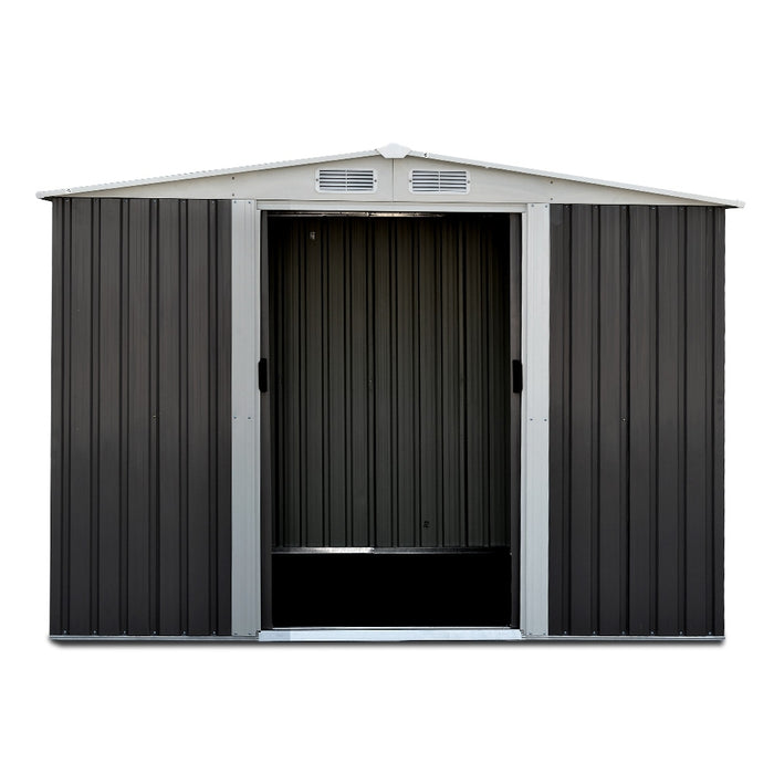 Giantz Garden Shed 2.58x2.07M w/Metal Base Sheds Outdoor Storage Double Door Tool