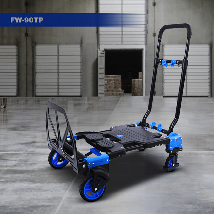 Aluminium Trolley Cart 70-137KG Foldable 2-In-1 Design Adjustable AU