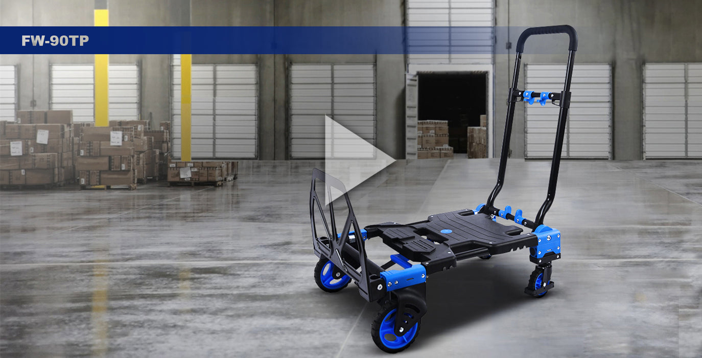 Aluminium Trolley Cart 70-137KG Foldable 2-In-1 Design Adjustable AU