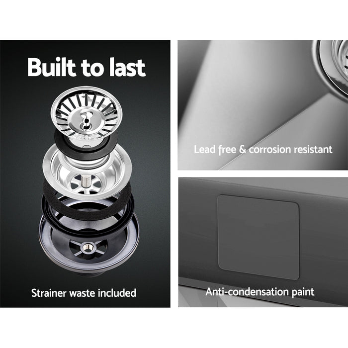 Cefito Kitchen Sink 51X45CM Stainless Steel Basin Single Bowl Silver