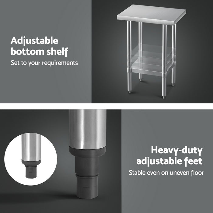 Cefito Stainless Steel Kitchen Benches Work Bench 610x457mm 430