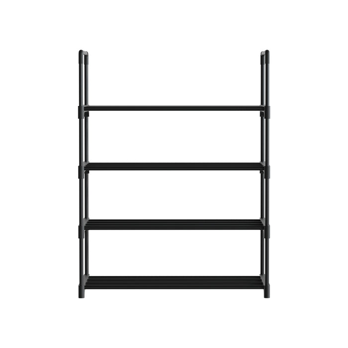 Artiss Shoe Rack Cabinet Stackable 4-tier 12 Pairs Black