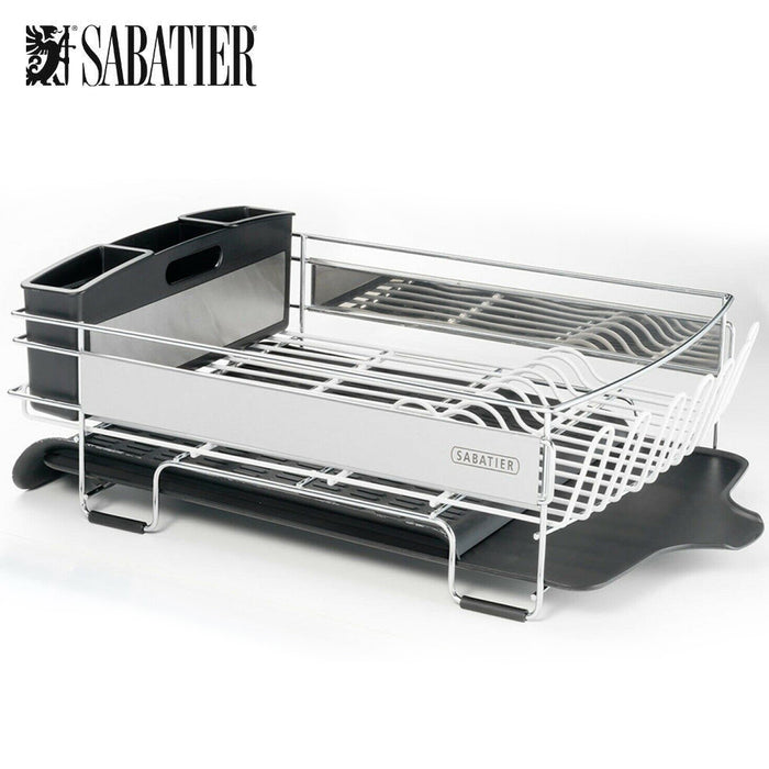 High Quality Sabatier Expandable X-Large Stainless Steel Heavy Duty Dish Rack With Stemware Rack