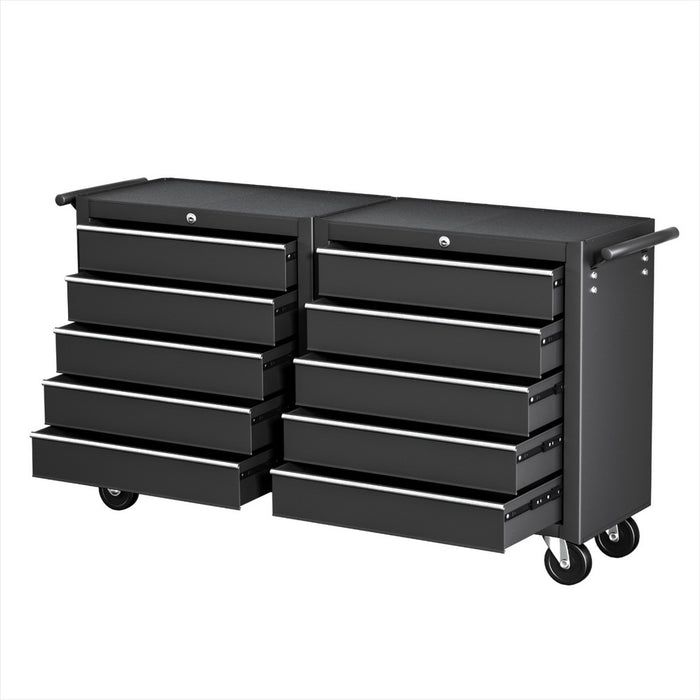 Giantz Tool Chest Trolley 10 Drawers Toolbox Storage Black