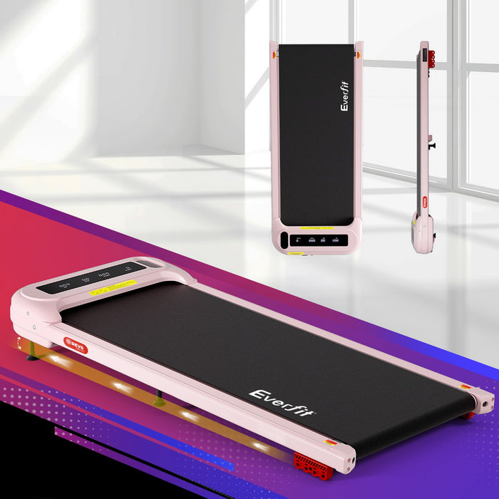 Everfit Treadmill Electric Walking Pad with Incline Under Desk Home Gym Pink