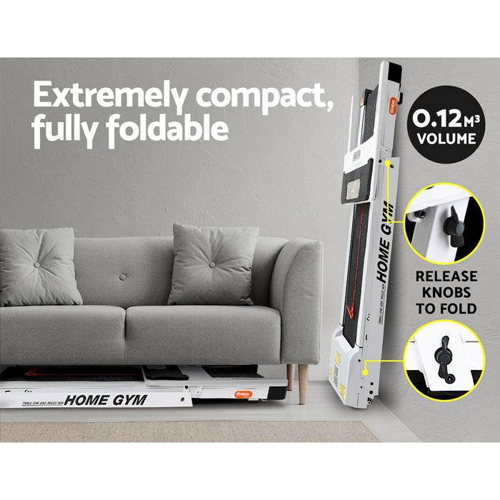 Everfit Treadmill Electric Home Gym Fitness Exercise Fully Foldable 450mm White