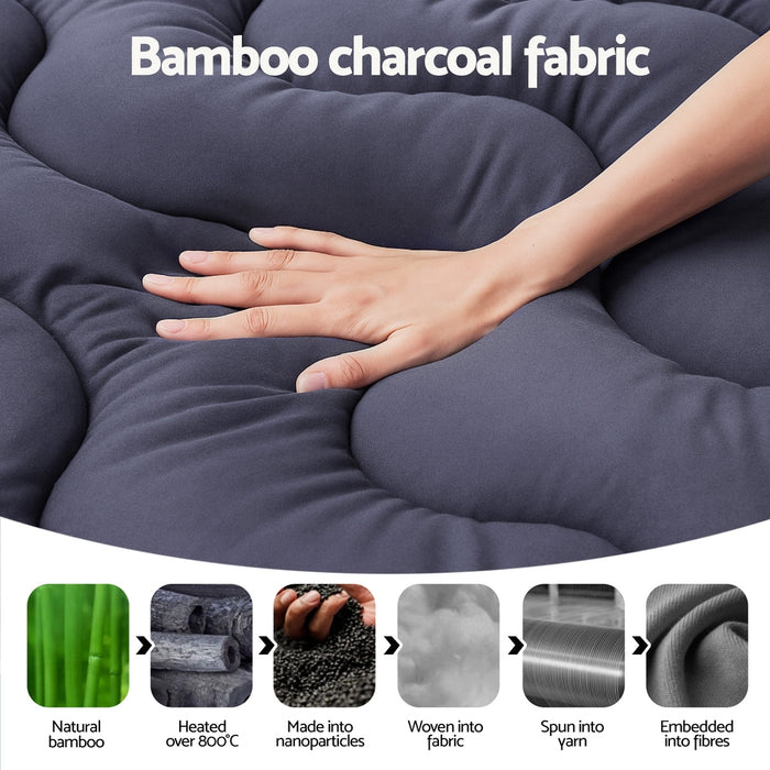 Giselle 5cm Mattress Topper Pillowtop toppers Bamboo Charcoal King