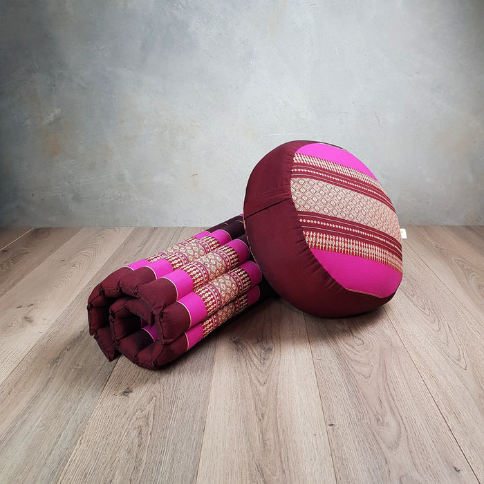 Thai Handmade 100% Kapok Cotton Zafu & Zabuton Meditation Set 5 Colour