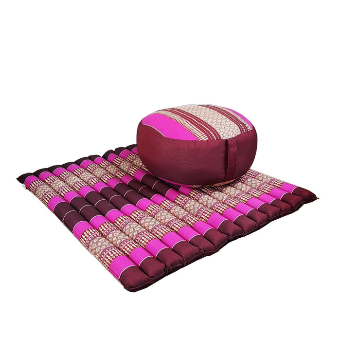 Thai Handmade 100% Kapok Cotton Zafu & Zabuton Meditation Set 5 Colour