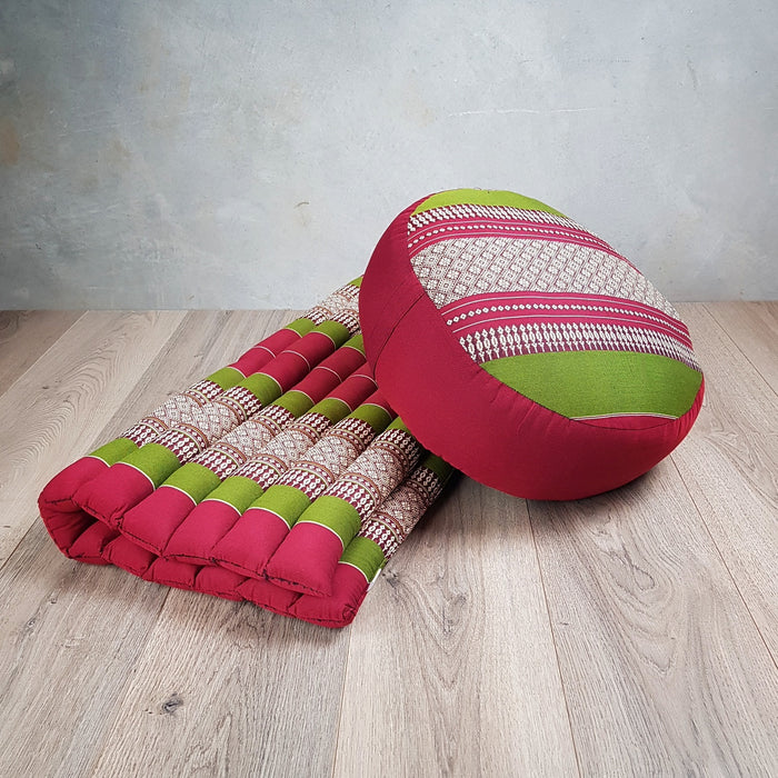Thai Handmade 100% Kapok Cotton Zafu & Zabuton Meditation Set 5 Colour
