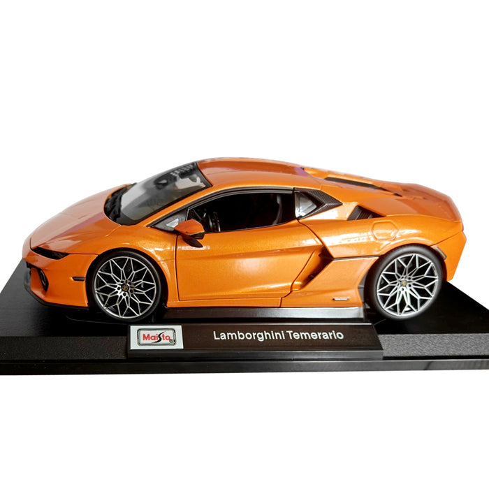 Maisto 1:18 Scale Metallic Diecast With Plastic Part Car Model Lamborghini Temerario Orange