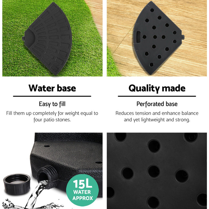 Instahut 3m Outdoor Umbrella w/Base Cantilever Beach Garden Patio Grey