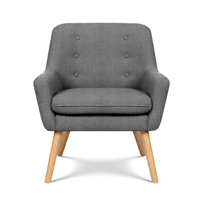 Artiss 2X Armchair Lounge Chair Accent Tub Chair Grey ANNE