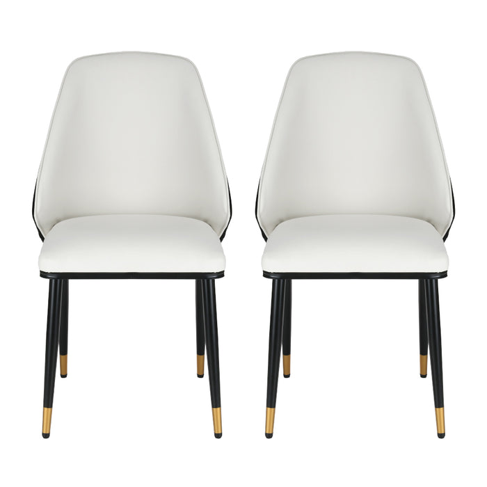 Artiss Dining Chairs Set of 2 Leather Seat Beige and Black