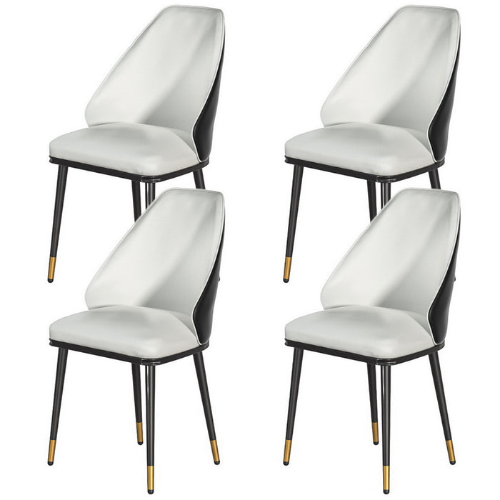 Artiss Dining Chairs Set of 4 Leather Seat Beige and Black