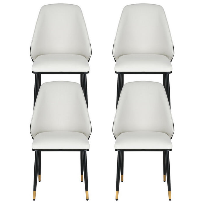 Artiss Dining Chairs Set of 4 Leather Seat Beige and Black