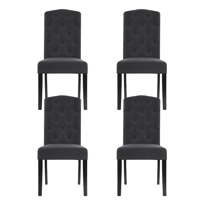 Artiss Dining Chairs Set of 4 Linen Parsons Chair Dark Grey