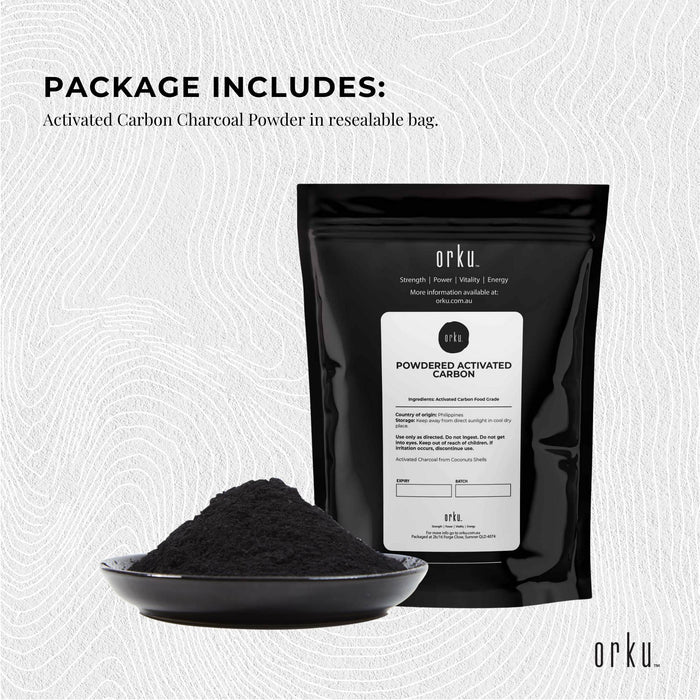 Orku 10g Activated Carbon Powder Coconut Charcoal - Water Filtration