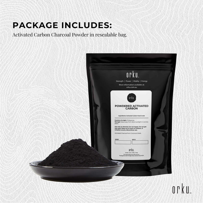 Orku 50g Activated Carbon Powder Coconut Charcoal -  Water Filtration