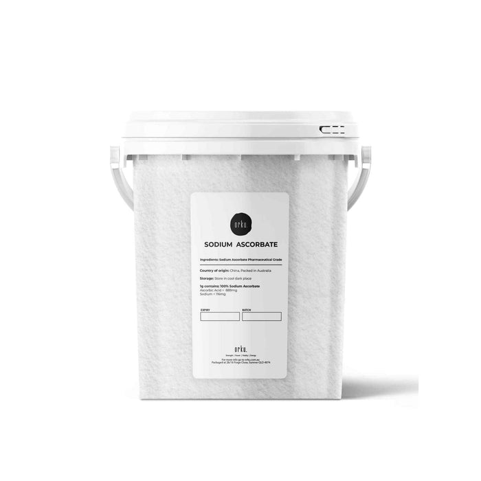 Orku 1.2Kg Sodium Ascorbate Tub - High Purity Soluble Crystalline Powder