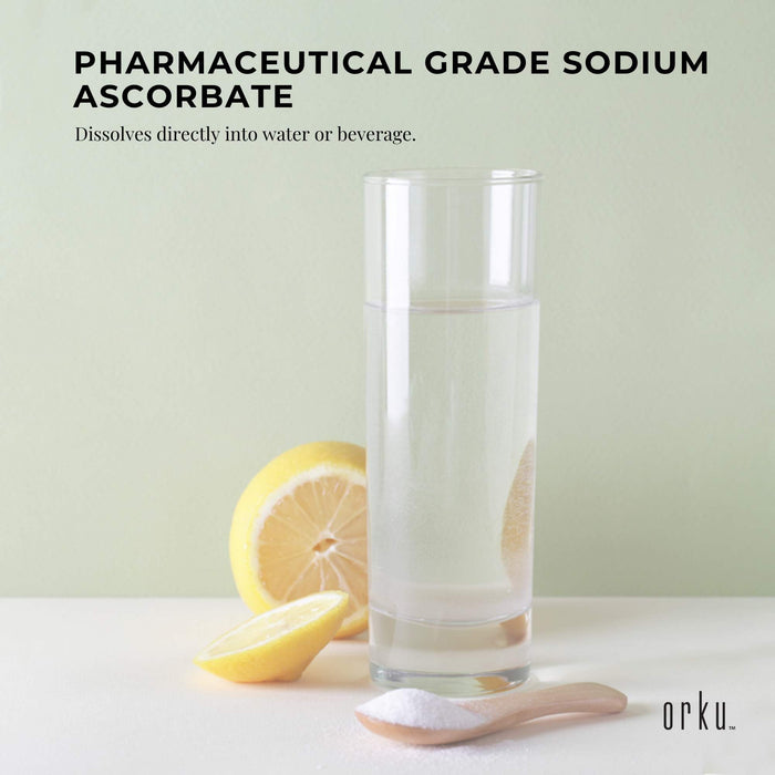 Orku 1.2Kg Sodium Ascorbate Tub - High Purity Soluble Crystalline Powder