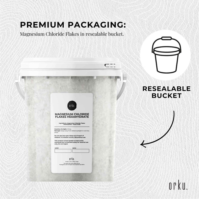 800g Magnesium Chloride Flakes Hexahydrate Tub -  Organic USP Food Grade Salt