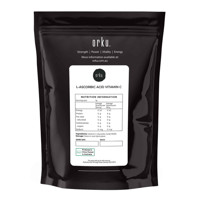 Orku 2Kg Vitamin C Powder Pure L-Ascorbic Acid - USP Grade Non-GMO