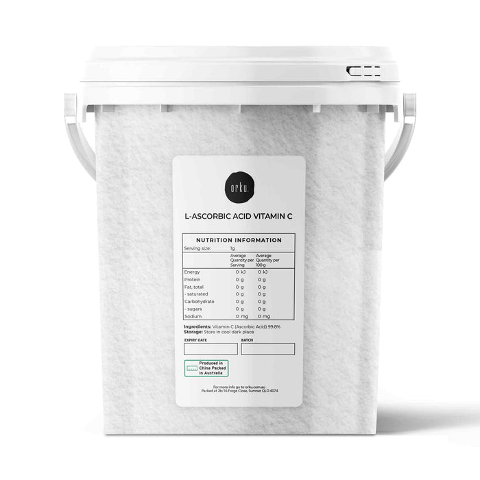 Orku 1.3Kg Vitamin C Powder in Tub Pure L-Ascorbic Acid - USP Grade Non-GMO