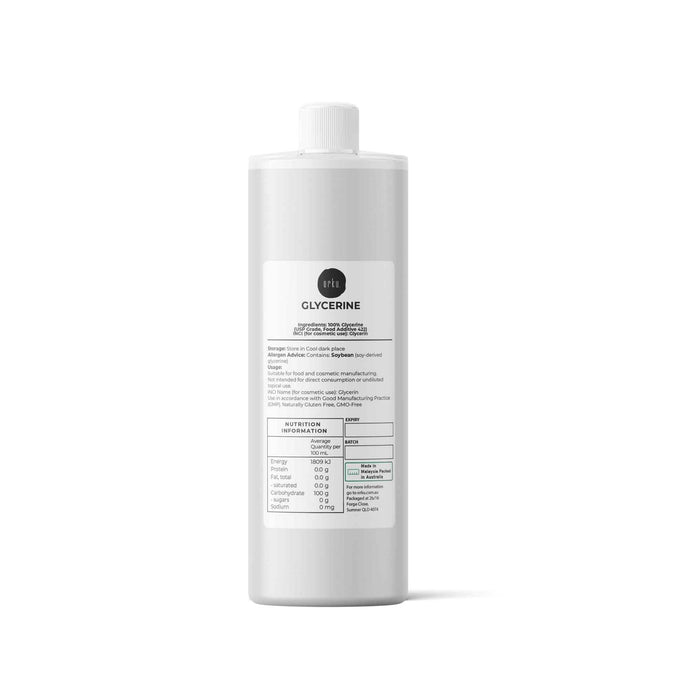 Orku 1L Glycerine 99.9% Pure USP Food + Cosmetic Grade – Vegetable Glycerol