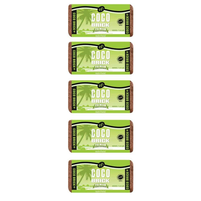 5x 650g Coco Brick Premium Coir Peat Organic Plant Growth Media Husk Nutrifield